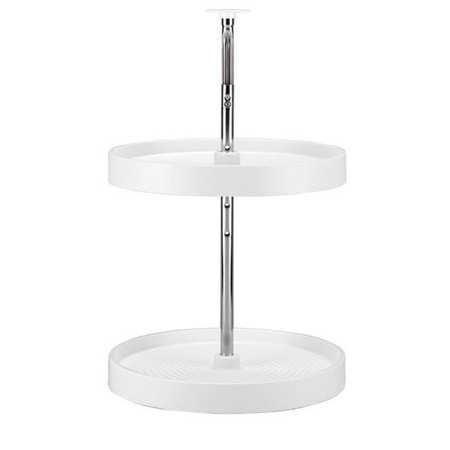 HDL HARDWARE 28in Full Round Polymer Lazy Susan Set White LD-2062-28-11-1